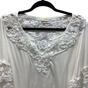 POL Off White Long Sleeve Lace NWOT